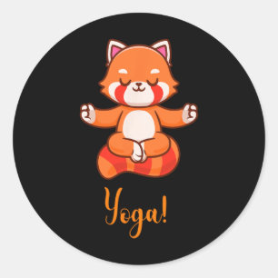 Pegatina Redonda Volpe Yoga - Relajación y Serenidad en un Estilo Ú