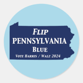 Pegatina Redonda Voltear el azul de Pensilvania en 2024