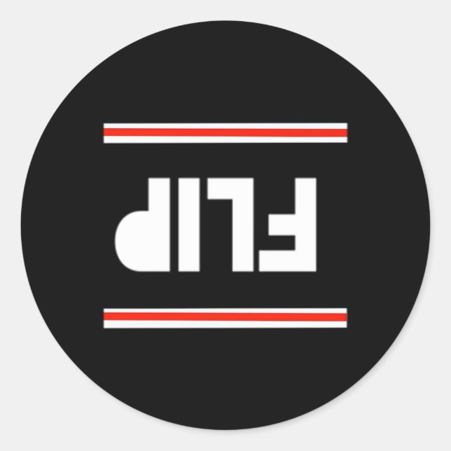 Pegatina Redonda Voltear hacia abajo Tamaño innombrable (Anverso)