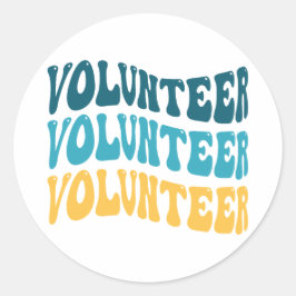 Pegatina Redonda Voluntario