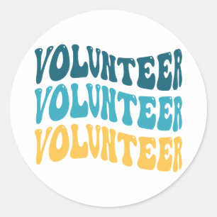 Pegatina Redonda Voluntario