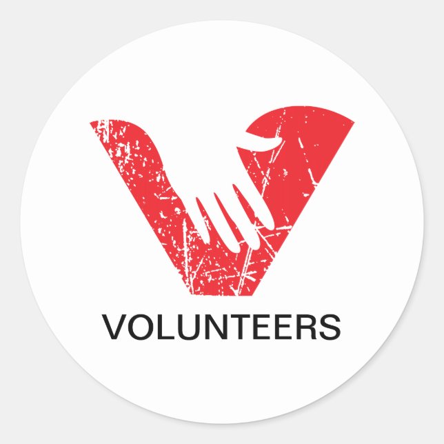 Pegatina Redonda Voluntarios (Anverso)
