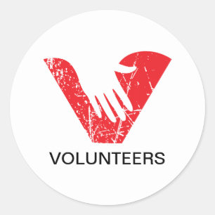 Pegatina Redonda Voluntarios
