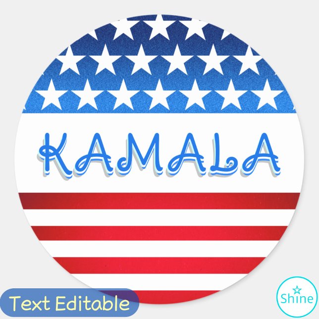 Pegatina Redonda Voluntarios partidarios de Kamala Harris Demócrata (Subido por el creador)