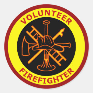 PEGATINA REDONDA VOLUNTEER FIREFIGHTER