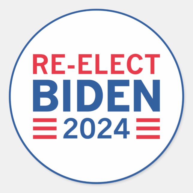 Pegatina Redonda Volver a elegir Biden 2024 (Anverso)