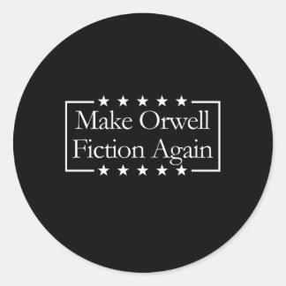Pegatina Redonda Volver a hacer orwell ficción liberal orwelliano 1