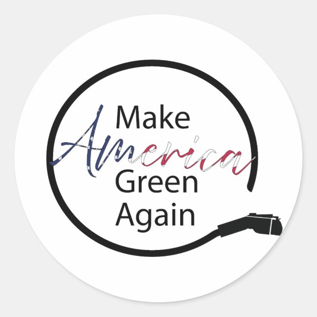 Pegatina Redonda Volver a hacer verde a Estados Unidos cargador de  (Anverso)