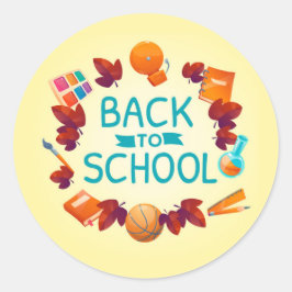 Pegatina Redonda Volver a la escuela