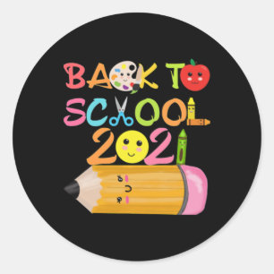 Pegatina Redonda Volver a la escuela