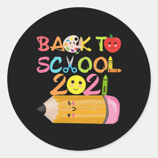 Pegatina Redonda Volver a la escuela (Anverso)