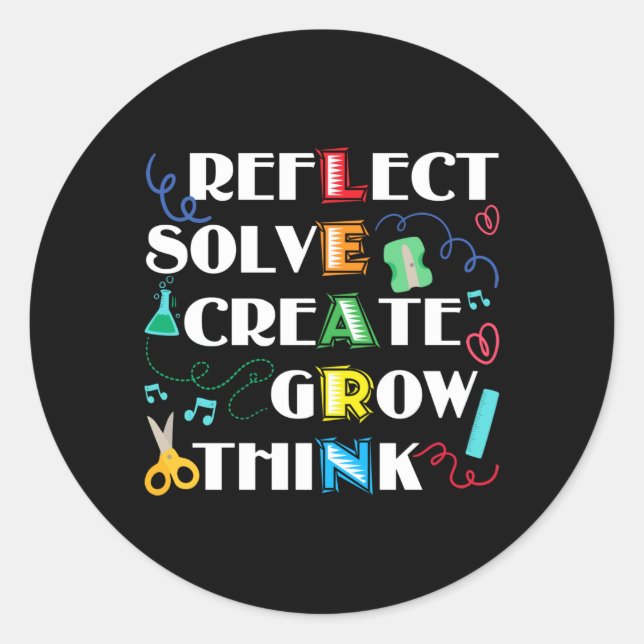 Pegatina Redonda Volver a la motivación de los profesores escolares (Anverso)