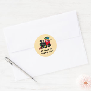 Pegatina Redonda Volver al personalizado de formación escolar