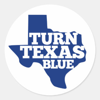 Pegatina Redonda Volver Texas Azul