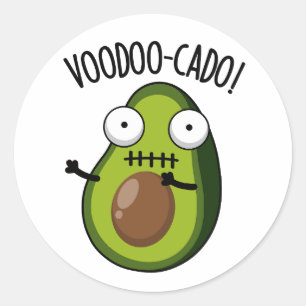 Pegatina Redonda Voodoo-cado Funny Aguacate Pun