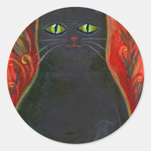 Pegatina Redonda Voodoo Kitty