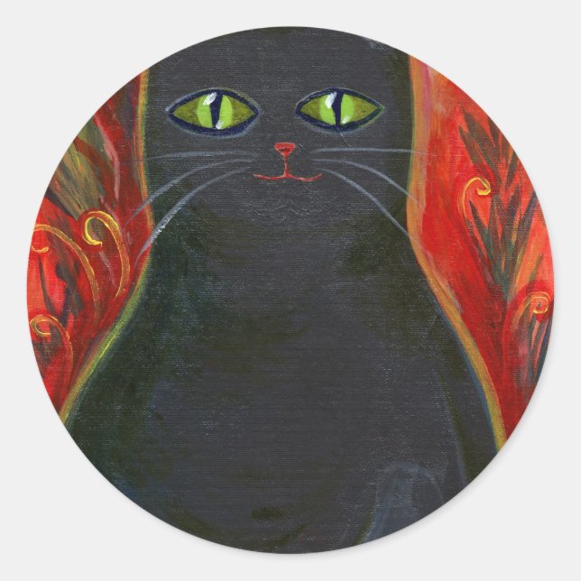 Pegatina Redonda Voodoo Kitty (Anverso)