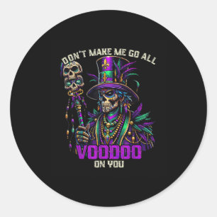 Pegatina Redonda Voodoo, Médico De Brujas Del Sacerdote Mardi Gras,