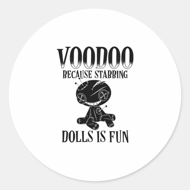 Pegatina Redonda Voodoo Sayings | Voodoo Doll Magic Curse Gift (Anverso)