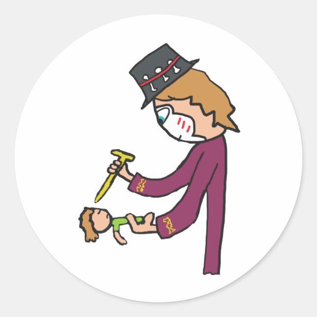 Pegatina Redonda Voodoo Witch Médica (Anverso)