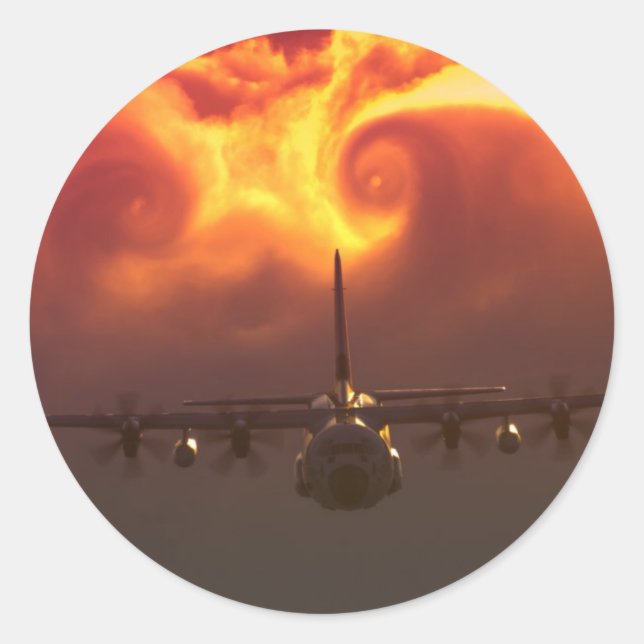 Pegatina Redonda Vórtice C-130 (Anverso)