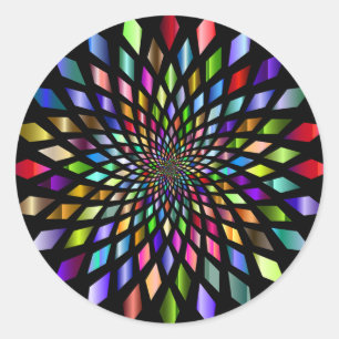 Pegatina Redonda Vórtice del arco iris