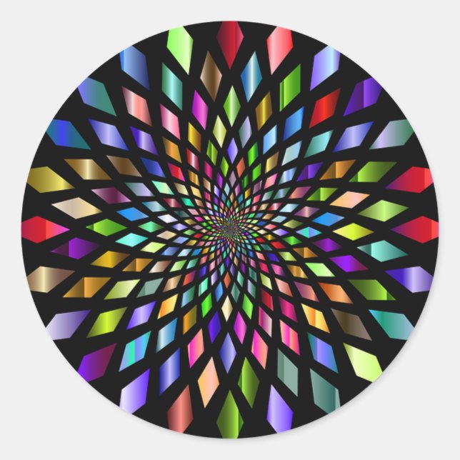 Pegatina Redonda Vórtice del arco iris (Anverso)