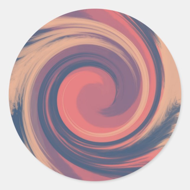 Pegatina Redonda Vórtice rosa y azul brillante (Anverso)