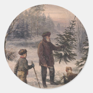 Pegatina Redonda Vorweihnacht F Kruger Navidades de Alemania