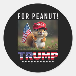Pegatina Redonda Vota A Trump Por El Peanut La ardilla Trump 2024