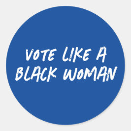 Pegatina Redonda Vota Azul 2024 como una mujer negra