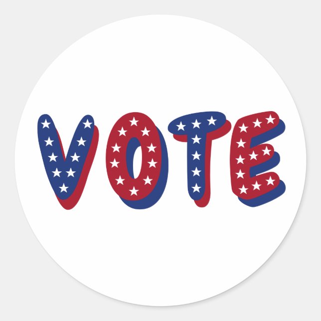 Pegatina Redonda Vota estrellas USA (Anverso)