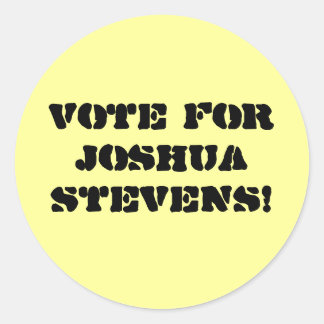 Pegatina Redonda ¡Vota Por Joshua Stevens!