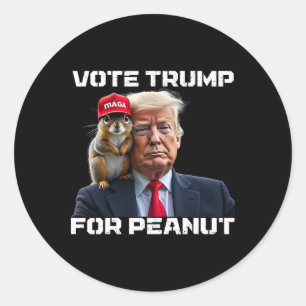 Pegatina Redonda Vota por Trump para Peanut la ardilla 2