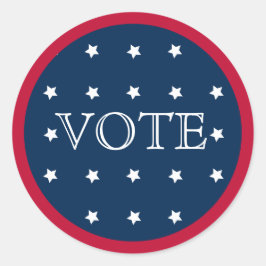 Pegatina Redonda Votación 2020 Elegante Blanco Rojo y Azul