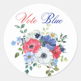 Pegatina Redonda Votación azul Votación política democrática de EEU