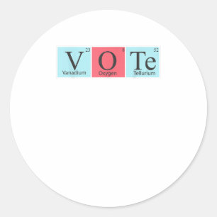 Pegatina Redonda Votación de mesa periódica de ciencia