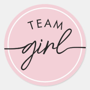 Pegatina Redonda Votación de Revelación de Género de Team Girl