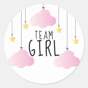 Pegatina Redonda Votación de Revelación de Género de Team Girl Star