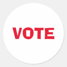 Pegatina Redonda Votación - Letra roja Elección política