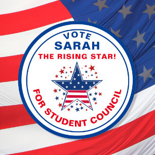 Pegatina Redonda Votación por el presidente de la clase: derecho de