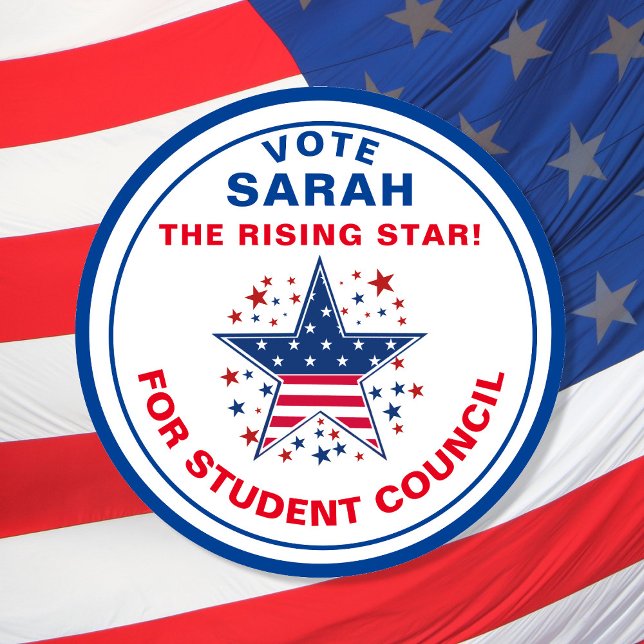 Pegatina Redonda Votación por el presidente de la clase: derecho de (Subido por el creador)