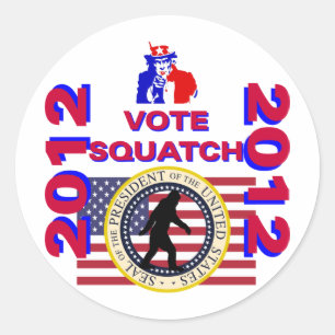 Pegatina Redonda Votación por Squatch 2010