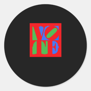 Pegatina Redonda Votación - Vota azul - Vota rojo - 2024 El preside