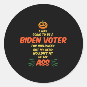 Pegatina Redonda Votante de Biden Anti Demócrata Y Liberal Votante