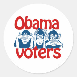Pegatina Redonda Votantes de Obama