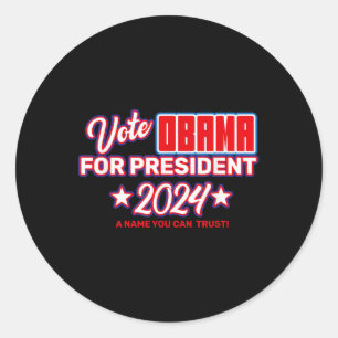 Pegatina Redonda Votar a Obama por el presidente 2024 _ Michelle Ob
