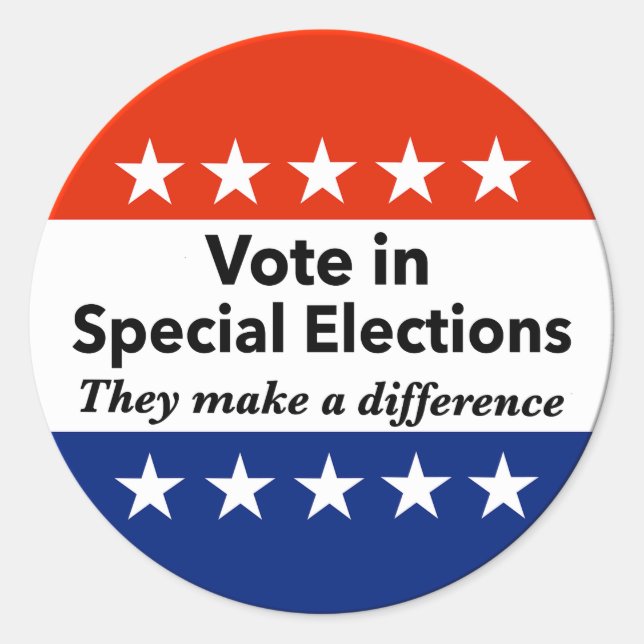 Pegatina Redonda Votar elecciones especiales (Anverso)