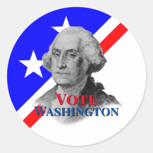 Pegatina Redonda Votar por George Washington