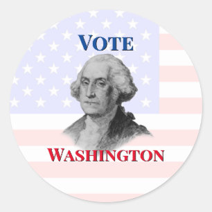 Pegatina Redonda Votar por George Washington
